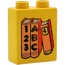 LEGO Duplo Yellow Brick 1 x 2 x 2 with Books without Bottom Tube (4066)