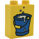 LEGO Duplo Jaune Brique 1 x 2 x 2 avec Seau of Water sans tube à l'intérieur (4066 / 42657)