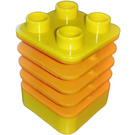 LEGO Duplo Jaune Brique 2 x 2 x 2 avec Medium Orange Flex