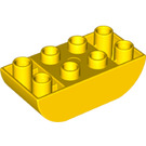 LEGO Duplo Geel Steen 2 x 4 met Gebogen Onderzijde (98224)