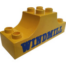 LEGO Duplo Gelb Duplo Bow 2 x 6 x 2 mit Windmill Logo (4197)