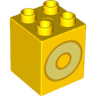 LEGO Duplo Jaune Duplo Brique 2 x 2 x 2 avec Letter "O" Décoration (31110 / 65935)