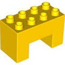 LEGO Duplo Yellow Duplo Brick 2 x 4 x 2 with 2 x 2 Cutout on Bottom (6394)