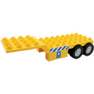 LEGO Duplo Yellow Duplo Truck Trailer 4 x 13 x 2 with First aid Sticker (47411)