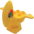 LEGO Duplo Yellow Pteranodon with Large Green and Orange Eyes