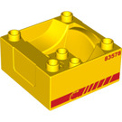 LEGO Duplo Jaune Train Compartment 4 x 4 x 1.5 avec Siège avec rouge Train logo, Rayures et 83578 (13220 / 14076)