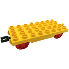 LEGO Duplo Yellow Train Wagon 4 x 8 with Moveable Hook (64666 / 76349)