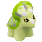 LEGO Duplo Geelachtig groen Triceratops Baby met Grijs en Green (78307)