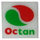 LEGO Electric Licht Clip-aan Plaat 2 x 2 met Octan logo Patroon (2384)