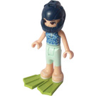 LEGO Emma with Blue Swimsuit Top and Aqua Trousers with Helmet and Flippers Minifigure