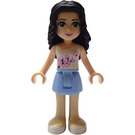LEGO Emma with Cherry Blossom Top and Light Blue Skirt Minifigure
