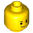 LEGO Emmet with Lopsided Smile and No Plate on Leg Minifigure Head (Recessed Solid Stud) (3626 / 16072)