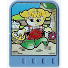 LEGO Explore Story Builder Card Farmyard Fun mit girl holding basket mit eggs und ein Blume Muster (43982)