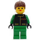 LEGO Extreme Team Woman with Green Legs and Brown Ponytail Minifigure