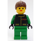 LEGO Extreme Team Woman with Green Legs and Brown Ponytail Minifigure