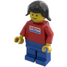 LEGO Exxon town med Blå Ben og Svart pigtails Minifigur