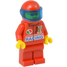 LEGO F1 Driver with Red Suit and Helmet with Transparent Dark Blue Visor Minifigure