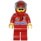 LEGO F1 Race Řidič s Červená Oblek a Helma Minifigurka