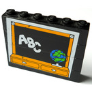 LEGO Fabuland Blackboard Assembly with White 'ABC' and Globe Sticker