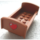 LEGO Fabuland Brown Fabuland Bed Frame with Heart Stickers (4336)