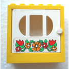 LEGO Fabuland Door Frame 2 x 6 x 5 with White Door with Flowers Sticker