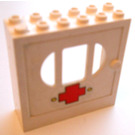 LEGO Fabuland Door Frame 2 x 6 x 5 with White Door with Red Cross Sticker
