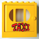 레고 Fabuland Door Frame 2 x 6 x 5 with Yellow Door with Taxi Sticker from Set 338-2