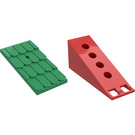 LEGO Fabuland Roof Support with Green Roof Slope ja Savupiipun reikä (787)