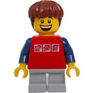 LEGO Fairground Mixer Boy met Zilver Logos Aan Rood Shirt minifiguur