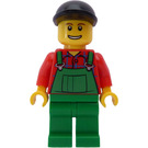 LEGO Zemědělec, Zelená Kombinézy a Černá bill Víčko Town Minifigurka