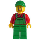 LEGO Farmer with Beard, Green Overalls, Green Cap Minifigure