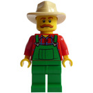 LEGO Rolnik z Zielony Kombinezon I Opalenizna Fedora Kapelusz Minifigurka