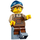 LEGO Kobieta Barista - Dark Niebieski Beanie Minifigurka