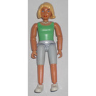 LEGO Female - Blond Hair, Medium Green Shirt, White Shorts Minifigure