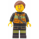 LEGO Weiblich Feuerwehrmann mit Braun Haar Minifigur