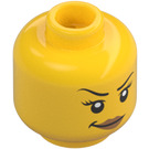 LEGO Female Head with Eyelashes, Raised Eyebrow and Lopsided Smile (3626 / 29627)