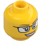 LEGO Female Head with Glasses and open Smile (Recessed Solid Stud) (3626 / 26880)