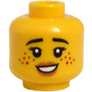 LEGO Female Head with Smile and Freckles (Recessed Solid Stud) (3626)