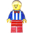 LEGO Nainen Jäätelö Seller sisällä Sininen Striped Paita Minihahmo