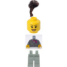 LEGO Female, Jacket en Magenta Sjaal minifiguur Bruine wenkbrauwen