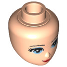 LEGO Female Minidoll Head with Anna Blue Eyes, Red Lips and Closed Mouth (12222 / 95872)