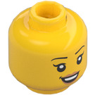 LEGO Female Minifigure Head with Eyelashes and Smile (Recessed Solid Stud) (3626 / 56663)