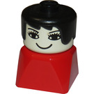 LEGO Female on Red Base with Black Hair Duplo Figure