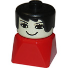 LEGO Female auf rot Base mit Schwarz Haar Duplo Abbildung