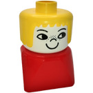 LEGO Female Aan Rood Basis met Geel Haar Duplo Figuur