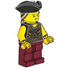 LEGO Female Pirate - Black Tricorne and Tan Ponytail Minifigure