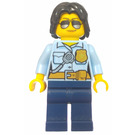 LEGO Female Police Officer with Black Hair and Sunglasses Minifigure