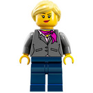 LEGO Kobieta Research Scientist z Dark Stone Szary Tułów I Magenta Szalik Minifigurka