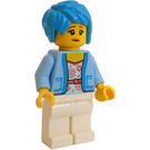 LEGO Kvinne Rider med Mørk asurblå Hår Minifigur