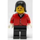 LEGO Female Rider with Red Jacket and Black Hair Minifigure